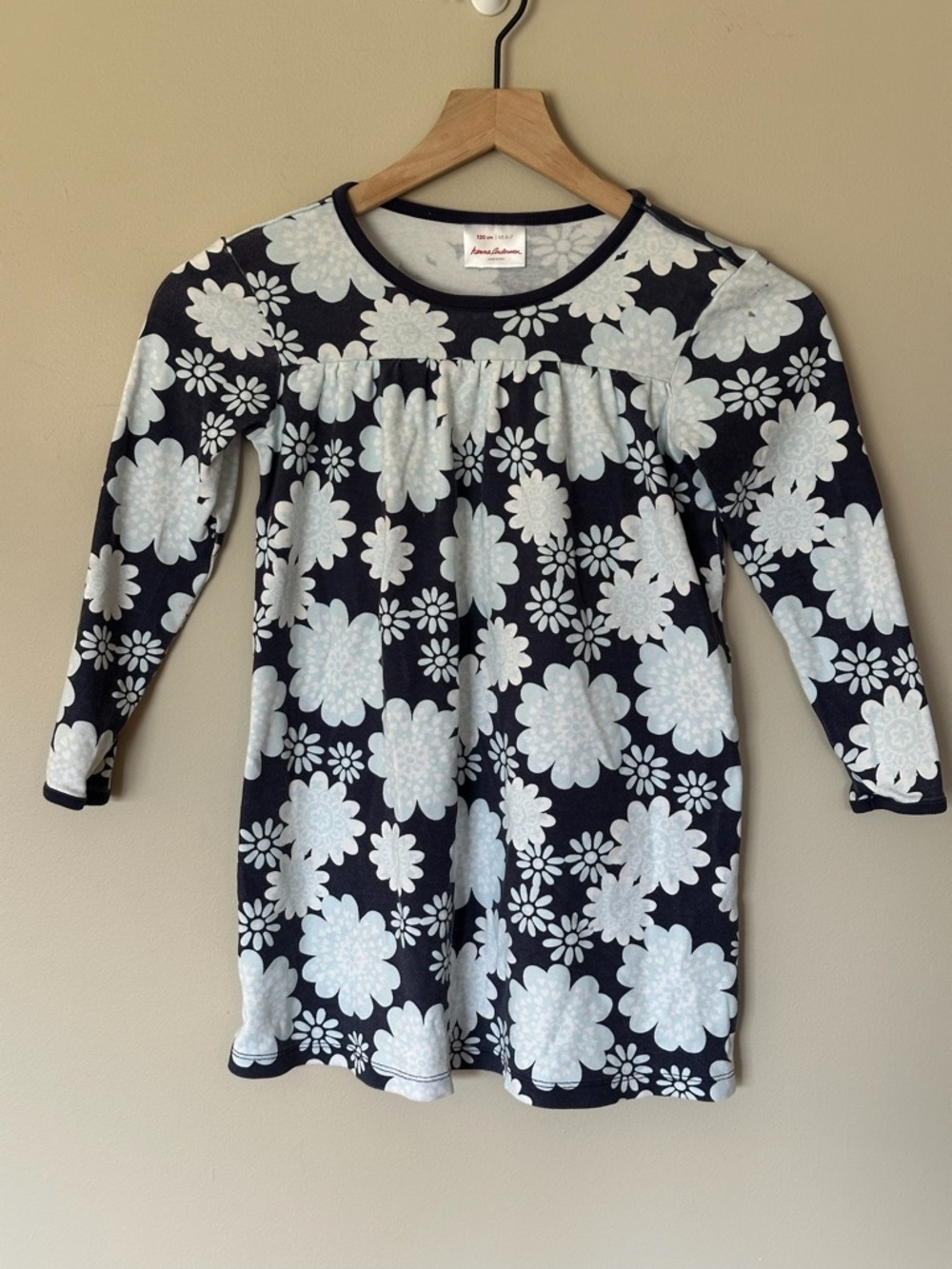 Hanna Andersson Navy and White Kids Casual Dress